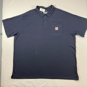Carhartt Force Polo Shirt Mens 3XL Relaxed Fit Navy Pocket NWT